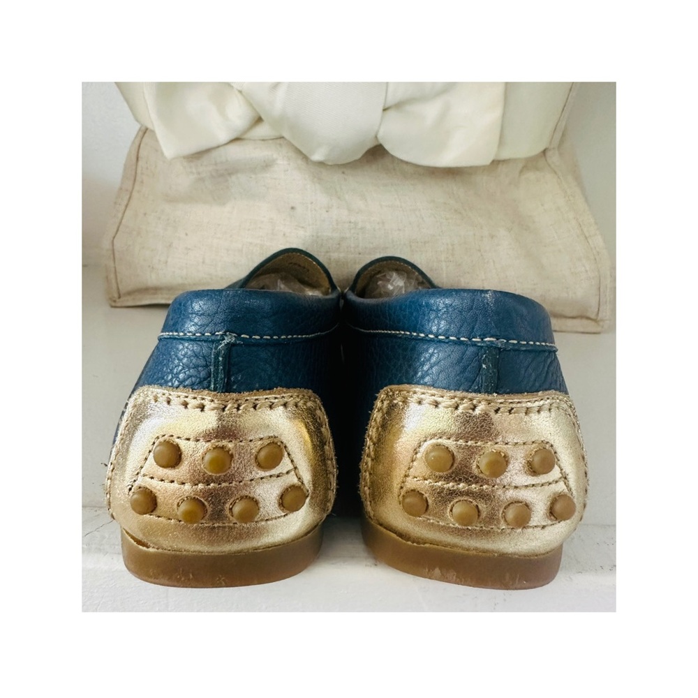 Peter Millar Women’s Blue Pebble Leather Driving Moccasins size 9  Gorgeous! - Picture 5 of 7